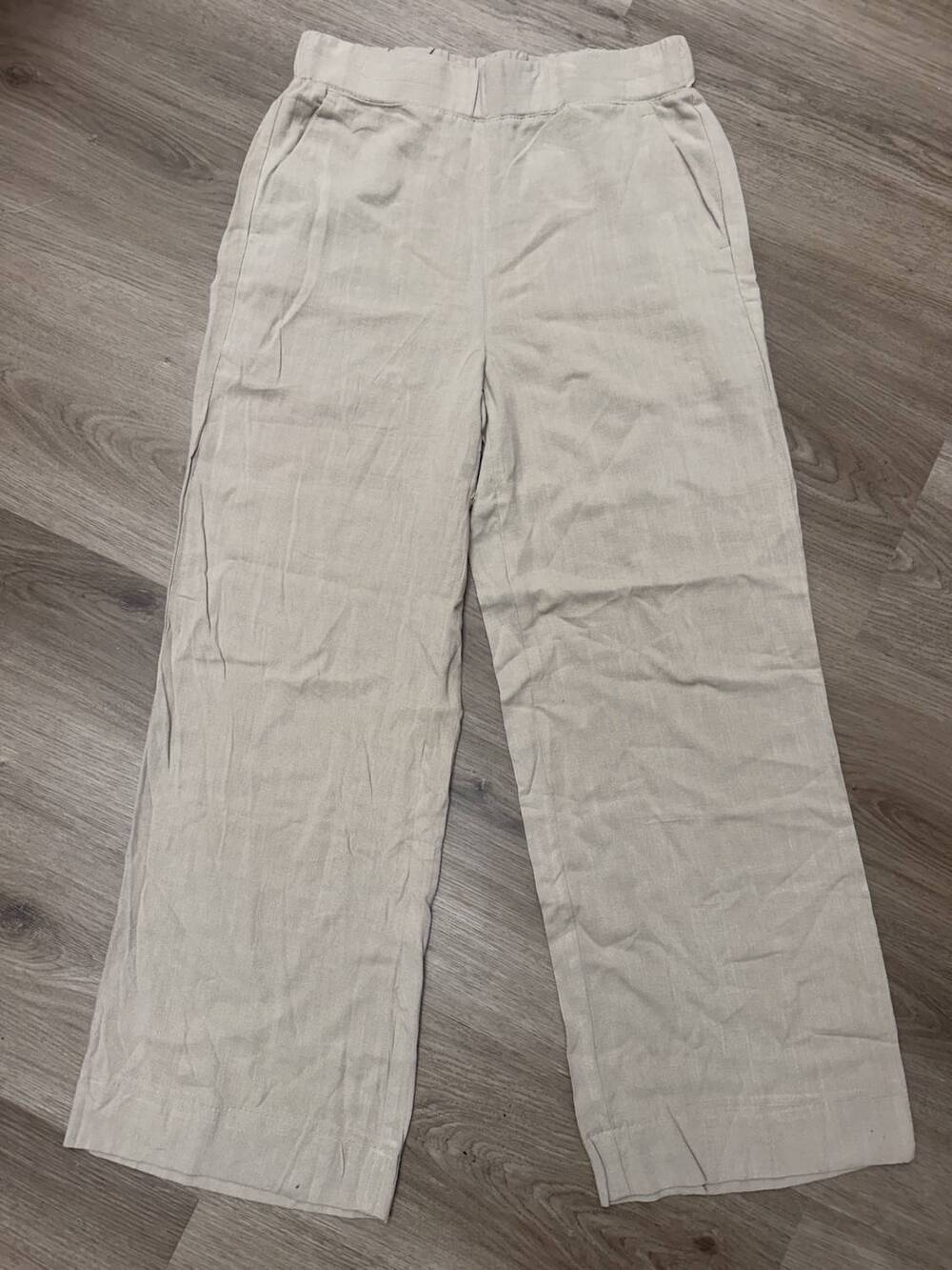 NEW DEX women's elastic waist wide leg pants in burlap